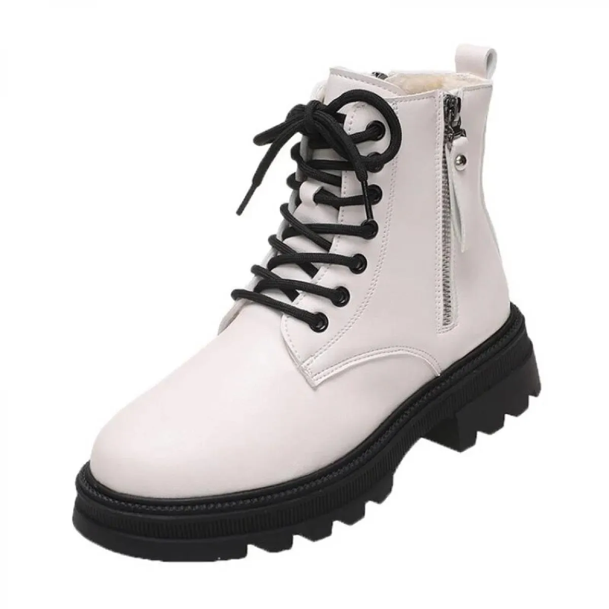 2022 nuovi stivali Martin autunno inverno piattaforma da donna stivaletti neri per donna scarpe corte stile britannico in peluch