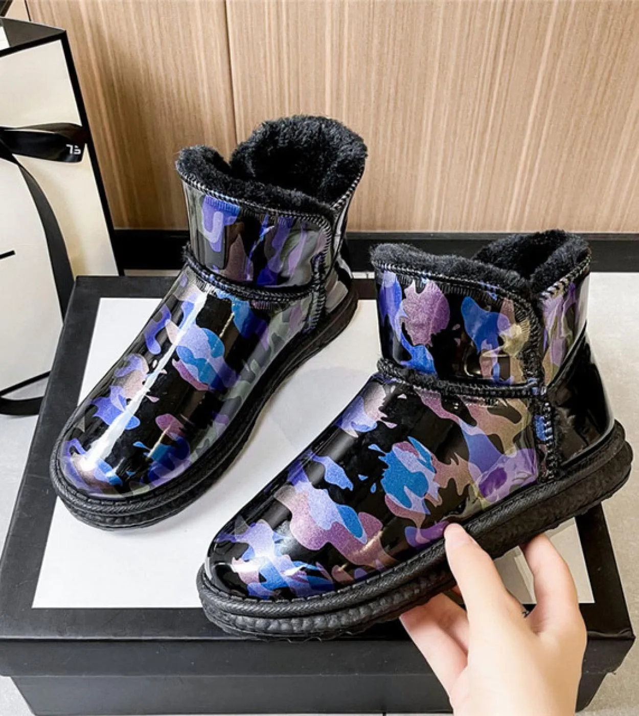 2023 Donne Della Piattaforma Inverno Caldo Stivali Da Neve Stivaletti Corti Botines Lady Stripper Punta Rotonda Cowboy Termica M