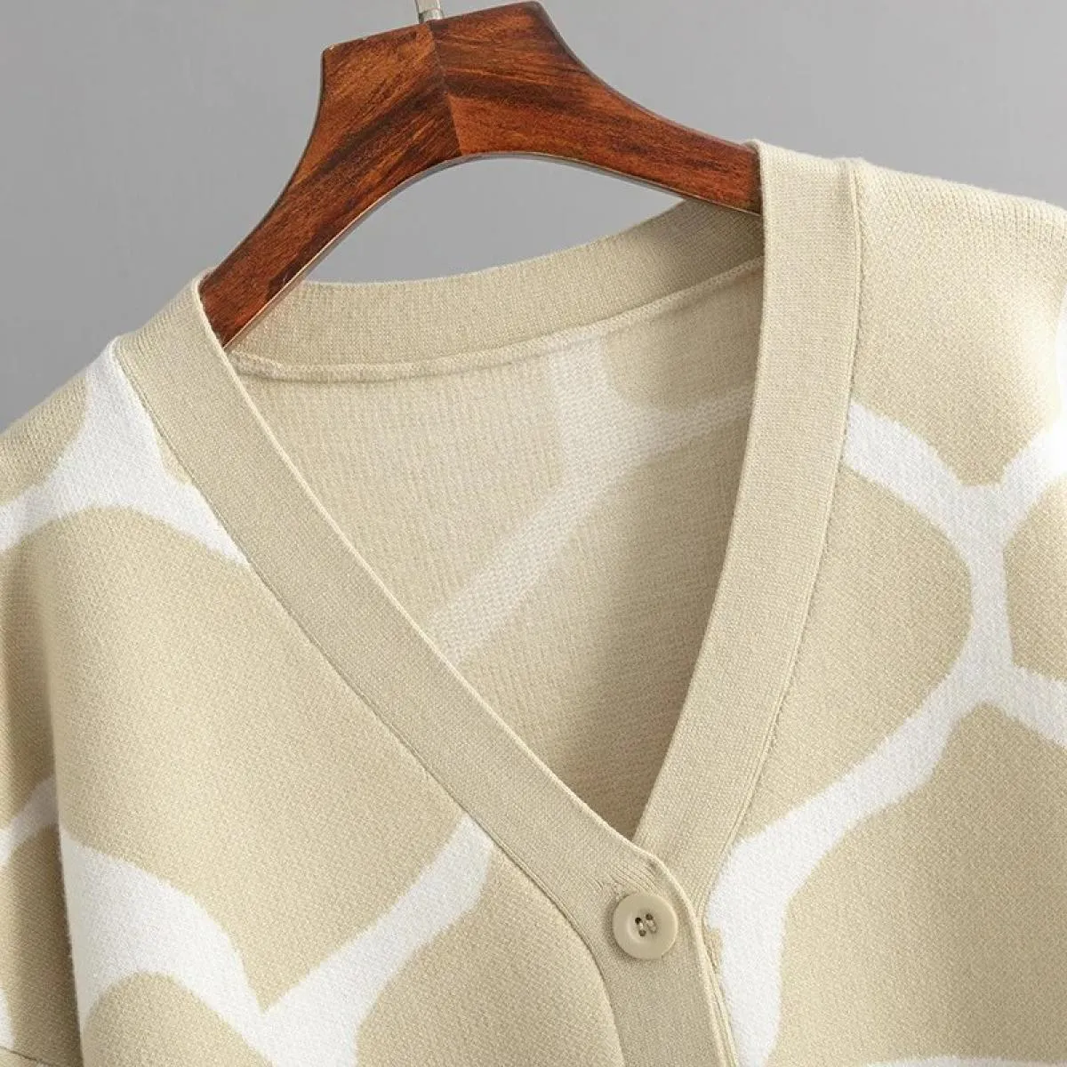 2023 nuove donne autunno inverno maglione jacquard scollo a V modello lungo cappotto allentato