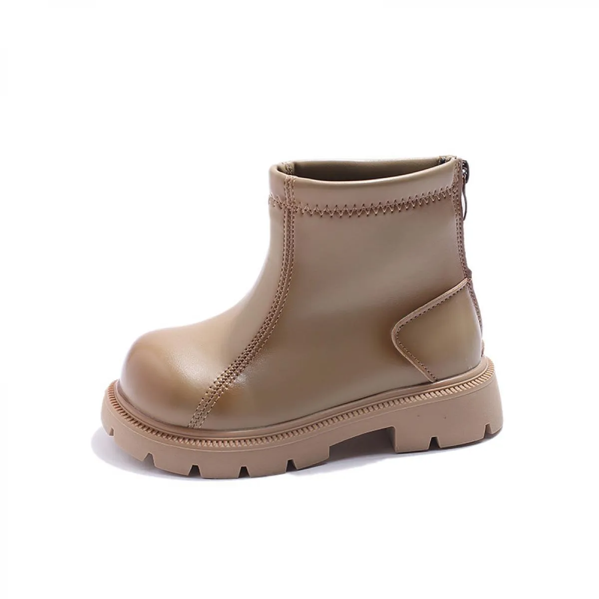2023 Scarpe con plateau Stivali per bambini Punta tonda Cerniera posteriore Autunno Inverno Stivaletti alla moda resistenti al f