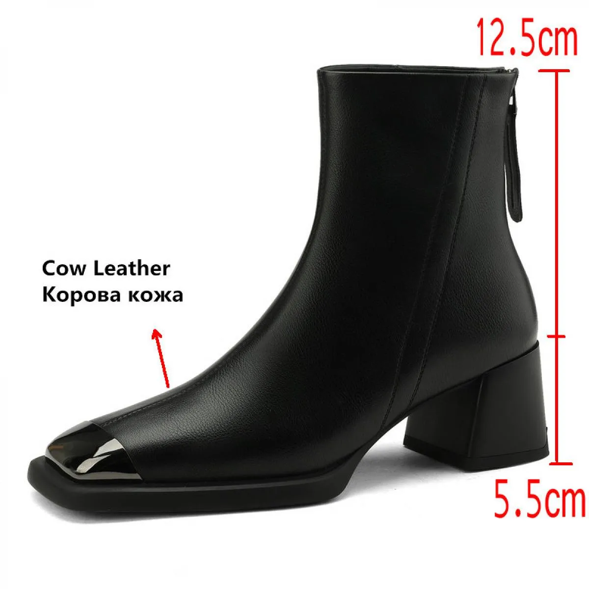 2024 Classic Donna Stivaletti Punta quadrata Spessa Tacchi alti Autunno Inverno Lavoro Scarpe casual Donna Nuovo arrivo Taglia 3