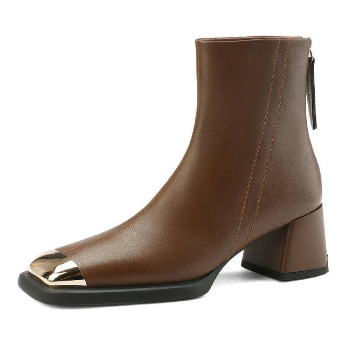 2024 Classic Donna Stivaletti Punta quadrata Spessa Tacchi alti Autunno Inverno Lavoro Scarpe casual Donna Nuovo arrivo Taglia 3