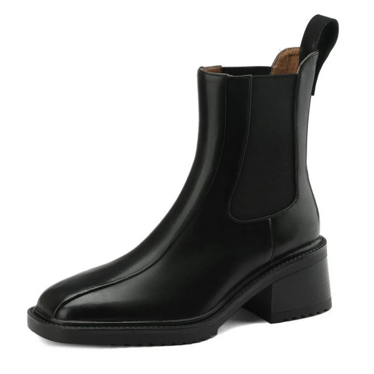 2024 Stivaletti da donna Scarpe con tacco alto spesse Donna Vera pelle Autunno Stretch Office Lady Taglia 34 41