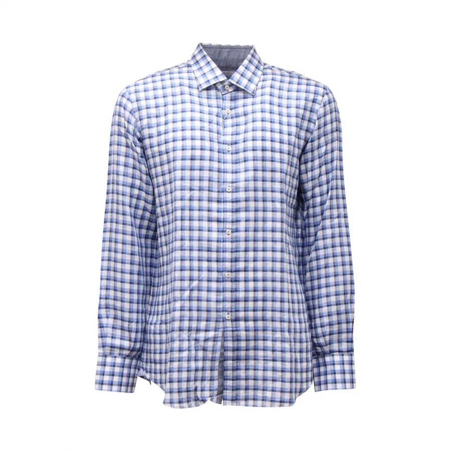 3971AR camicia uomo DEL SIENA man linen/cotton shirt blue