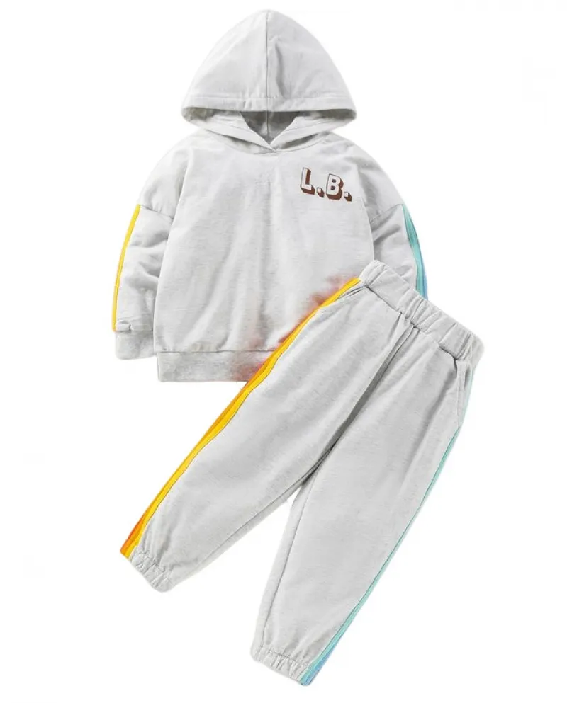 Abito da bambino autunno nuovo vestito maglione da ragazzo a maniche lunghe con cappuccio