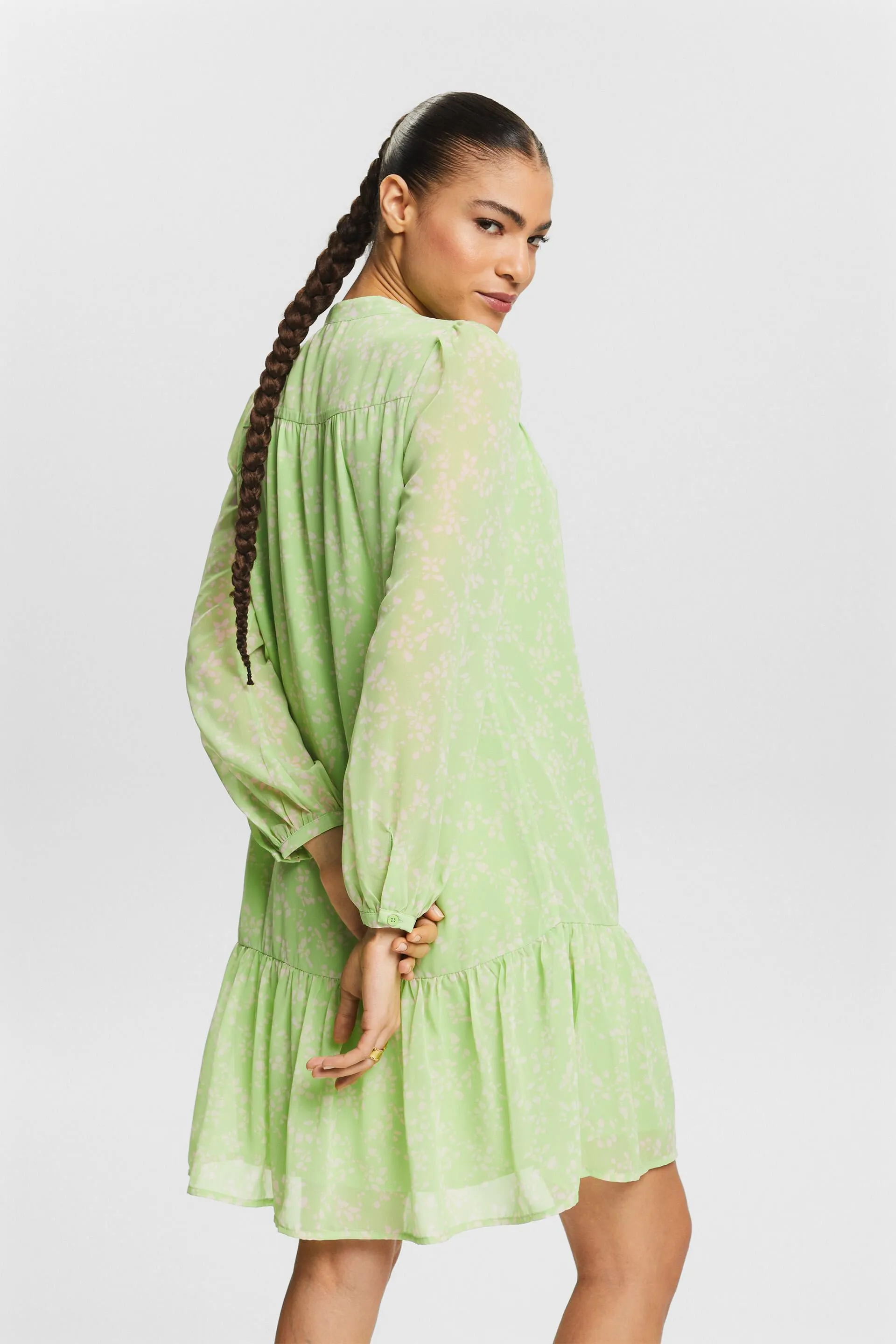 Abito mini in chiffon con stampa