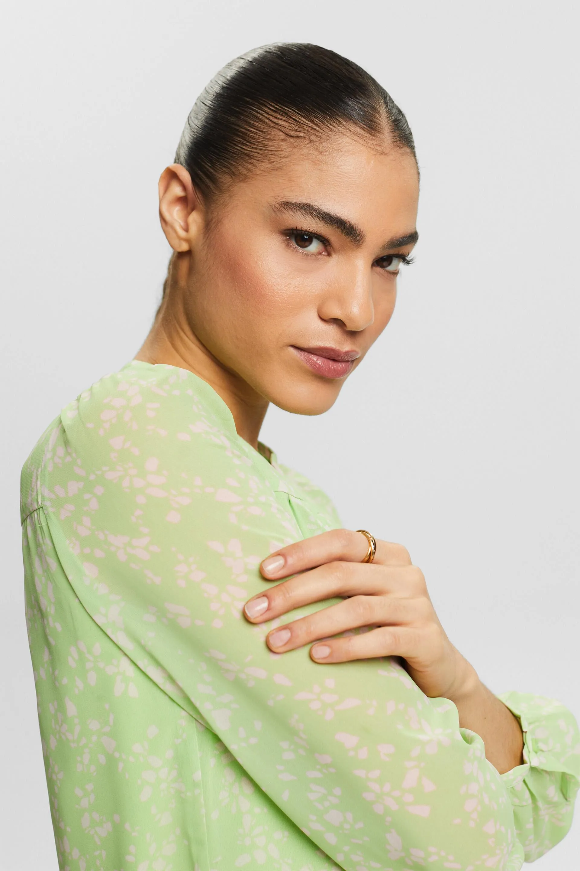 Abito mini in chiffon con stampa
