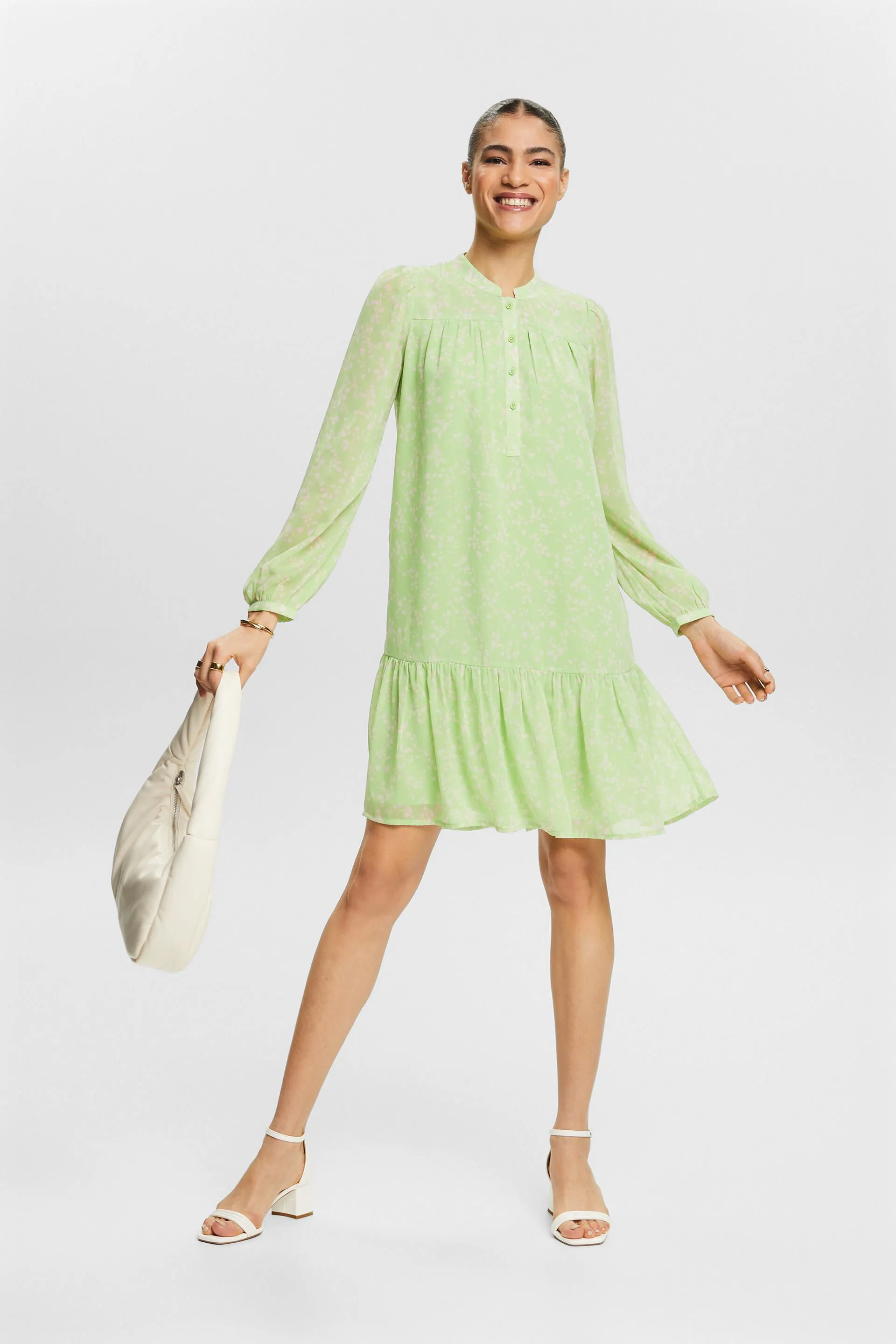 Abito mini in chiffon con stampa