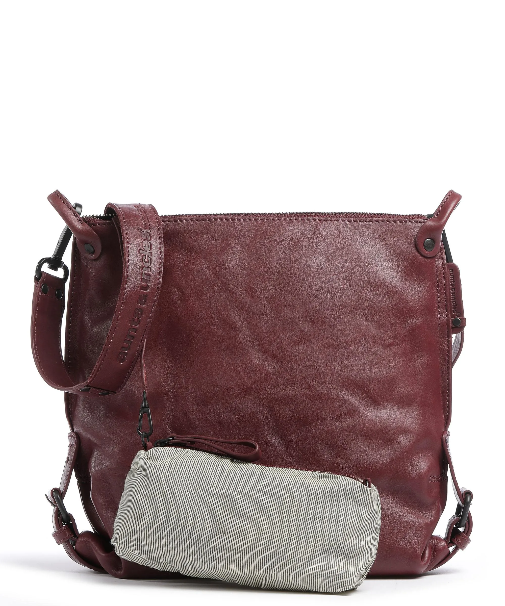  Aunts & Uncles Grandma's Luxury Club Mrs. Raisin Cookie Borsa a tracolla pelle di vacchetta grana vino  