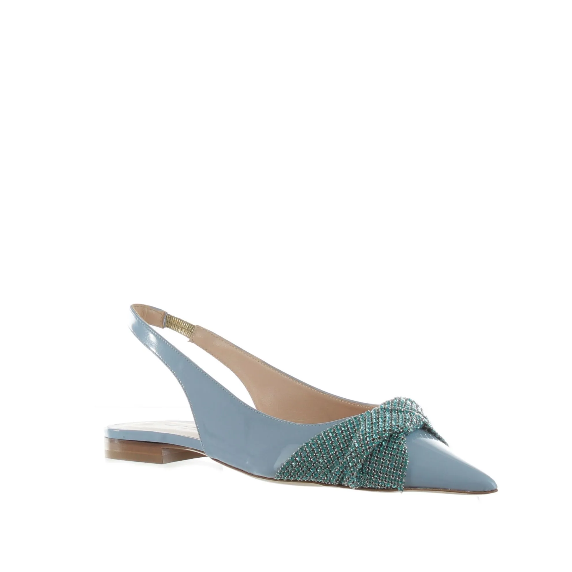 Ballerina slingback in vernice con strass