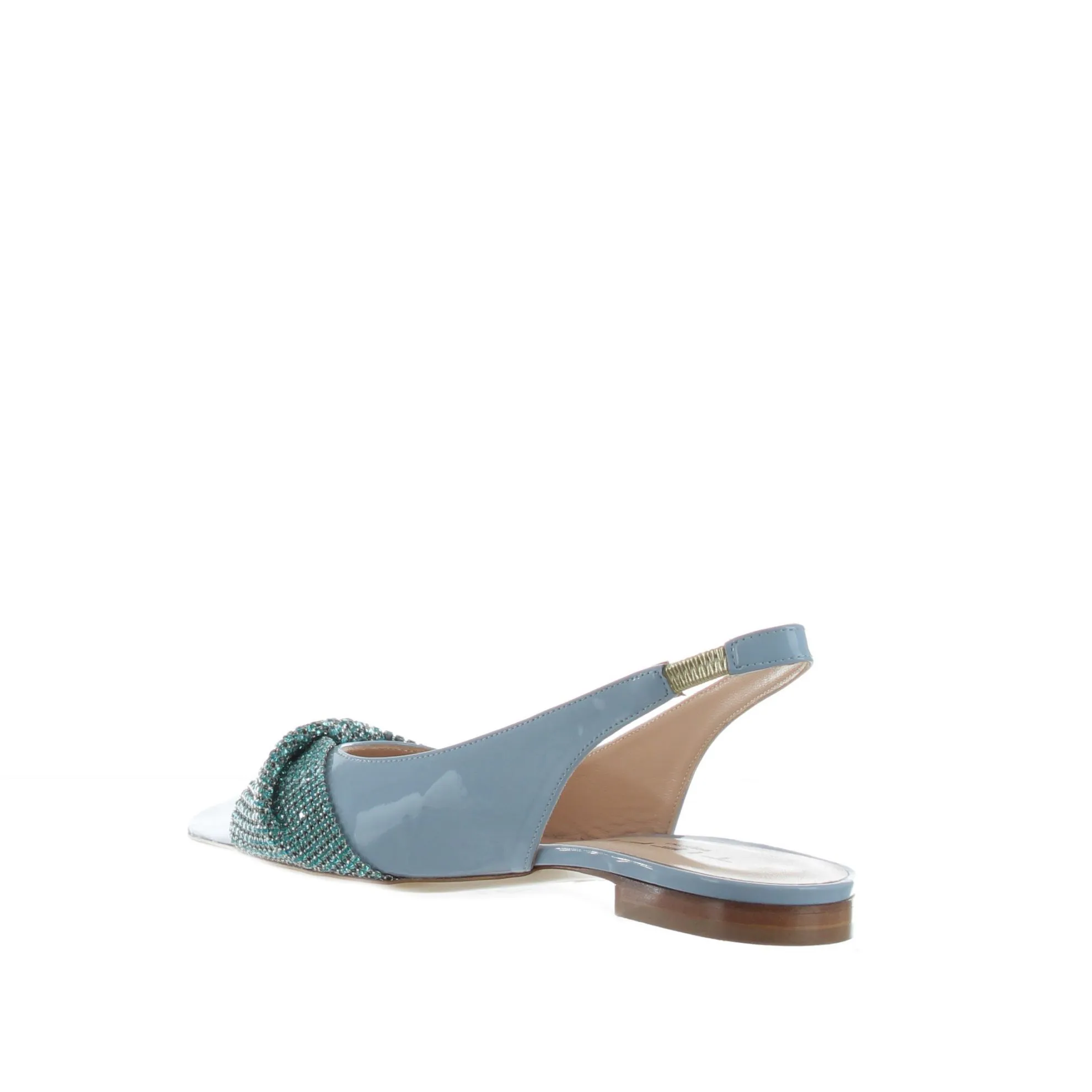 Ballerina slingback in vernice con strass