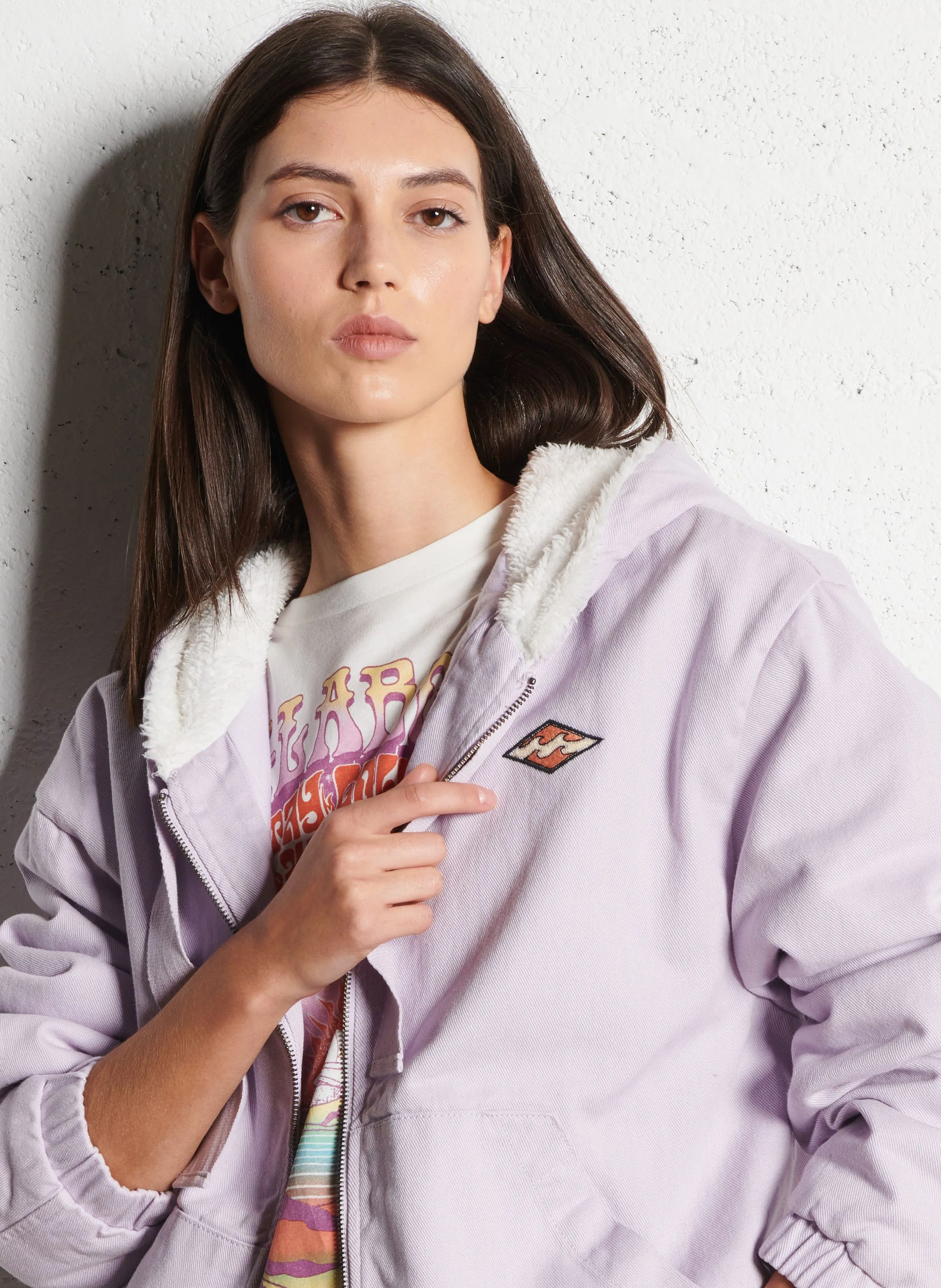 BILLABONG   MY SINCE - Giacca ampia serigrafata in misto cotone | Rosa