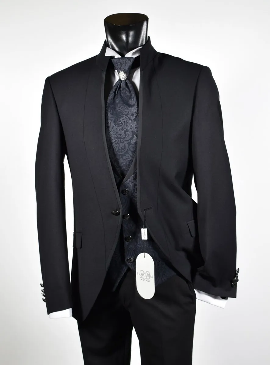 Black dress slim fit musani pattern ceremony korean