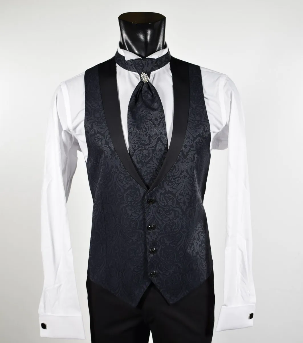 Black dress slim fit musani pattern ceremony korean
