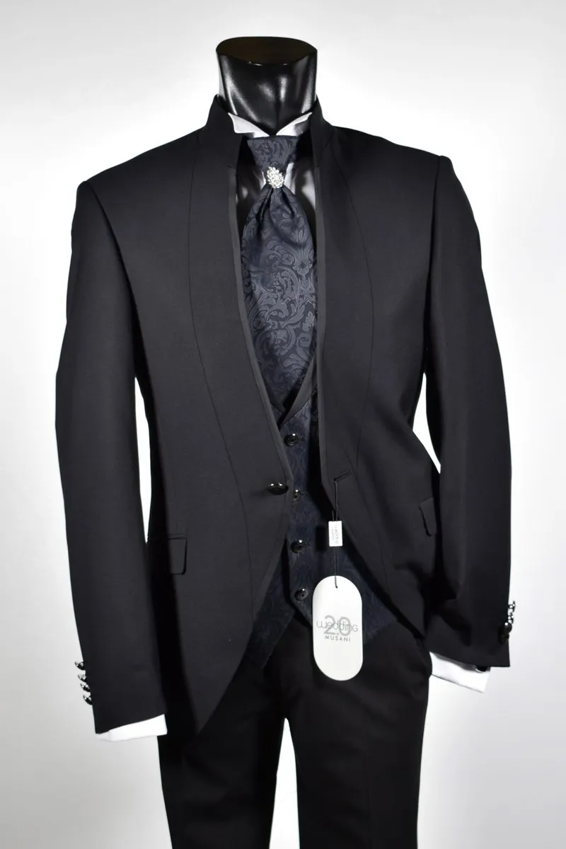 Black dress slim fit musani pattern ceremony korean