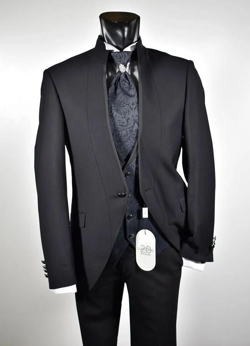 Black dress slim fit musani pattern ceremony korean