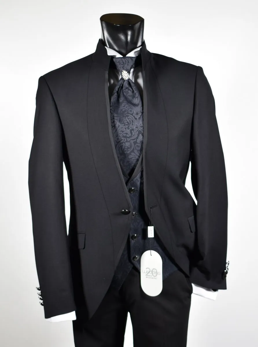 Black dress slim fit musani pattern ceremony korean