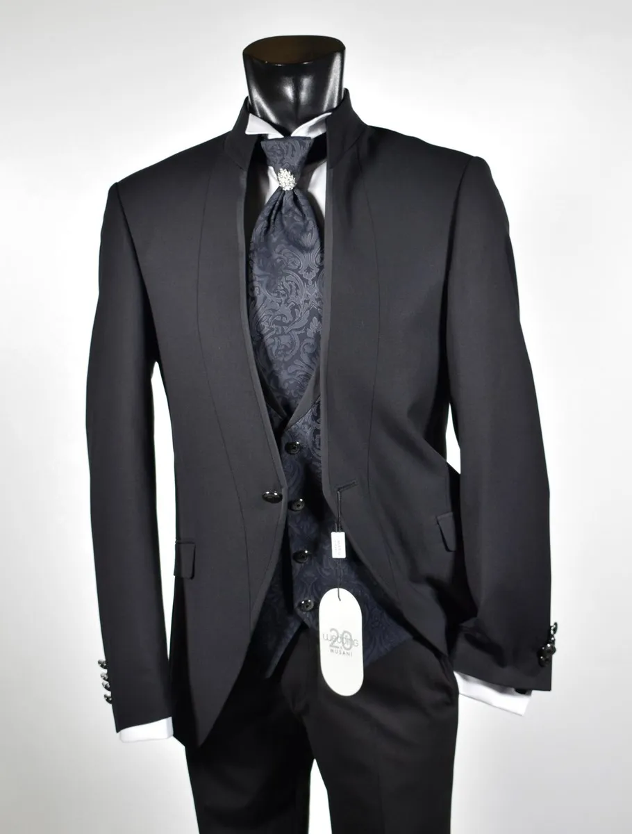 Black dress slim fit musani pattern ceremony korean