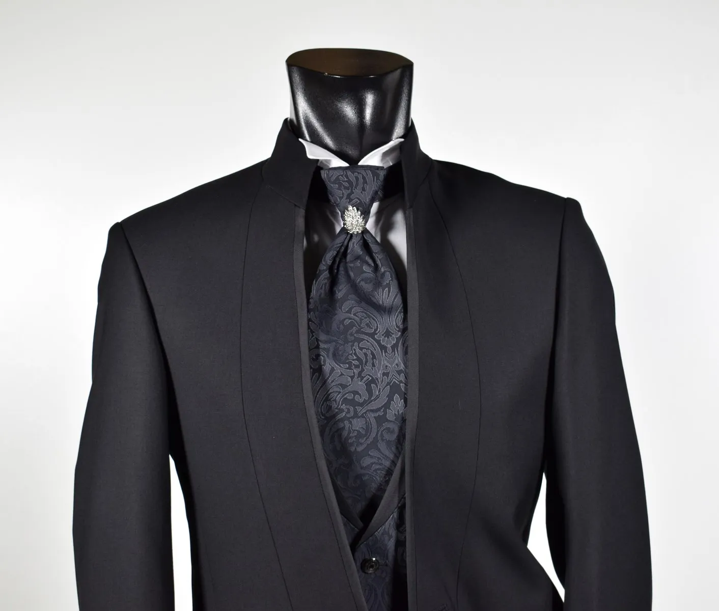 Black dress slim fit musani pattern ceremony korean