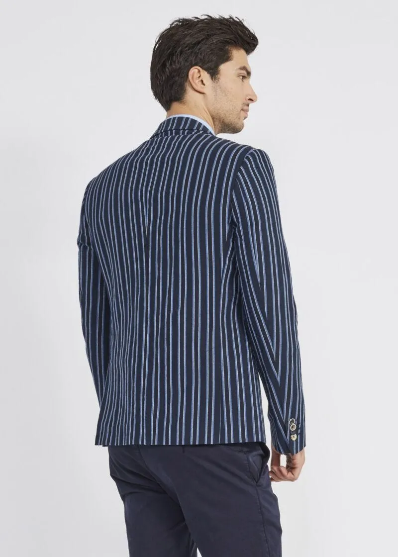 Blazer in misto lino a righe