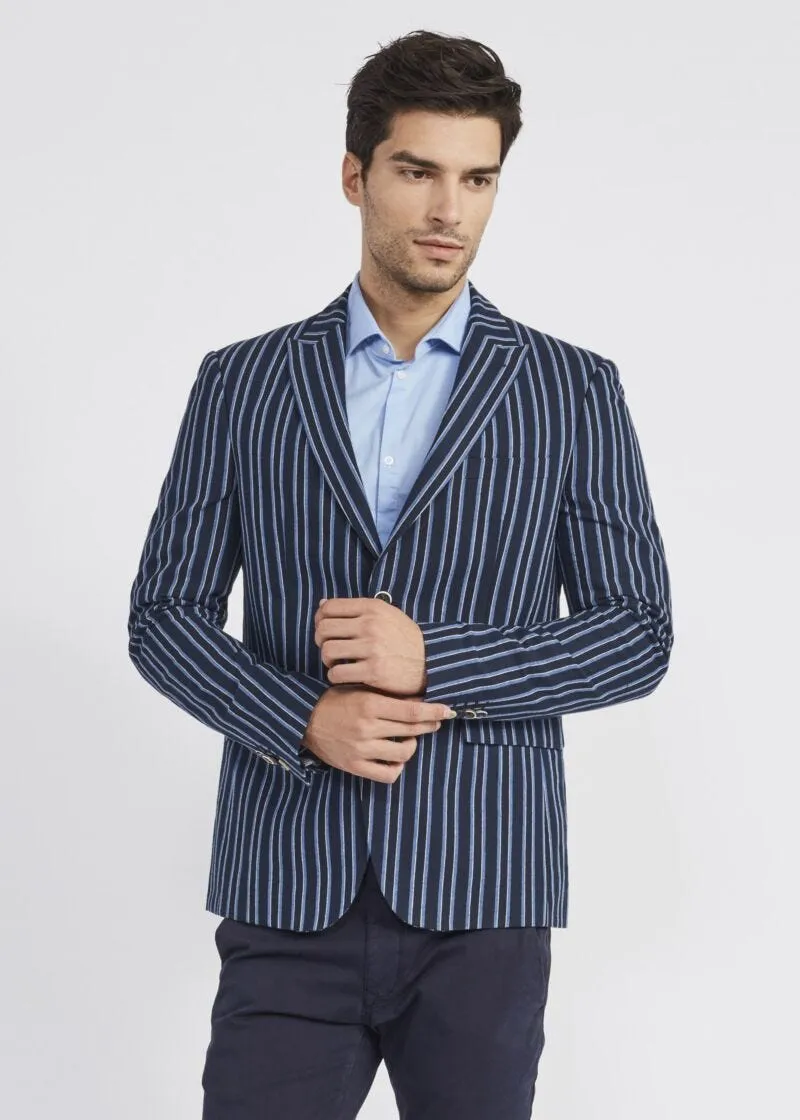 Blazer in misto lino a righe