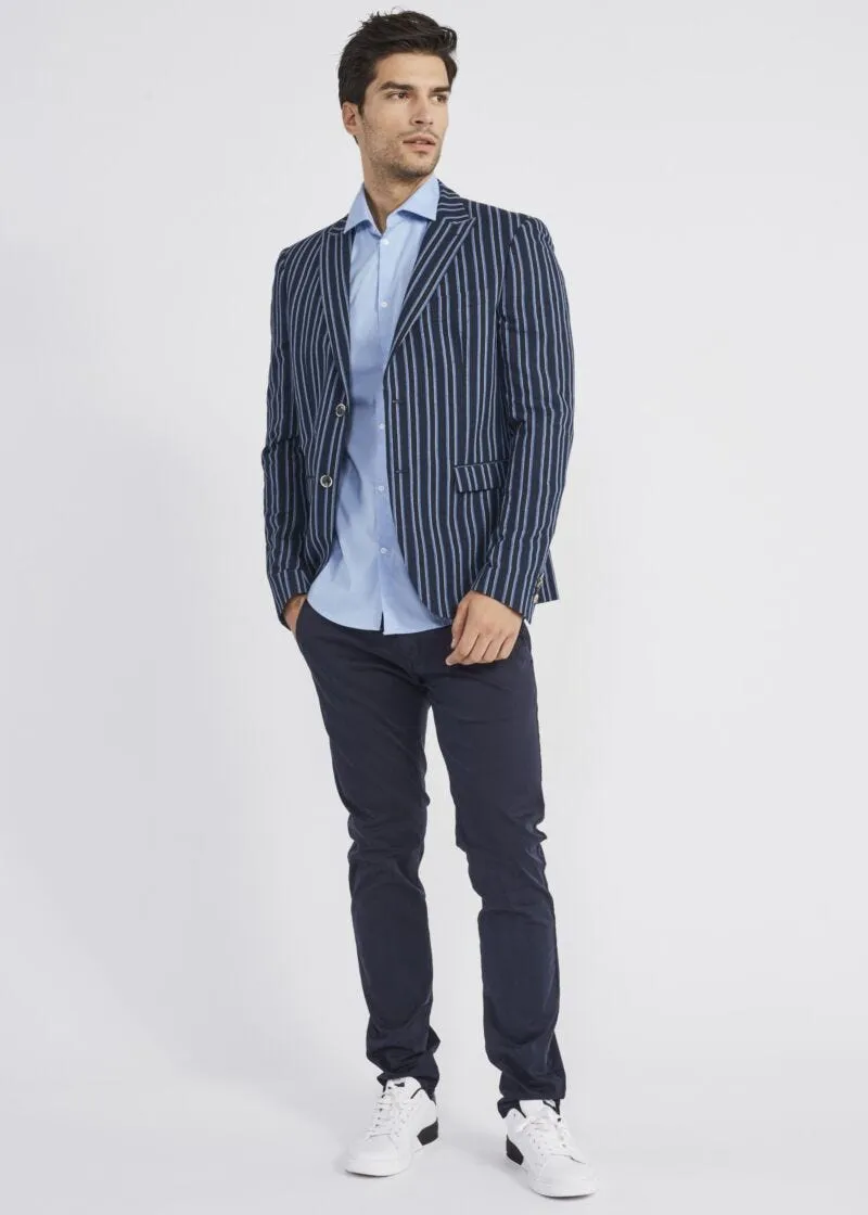 Blazer in misto lino a righe