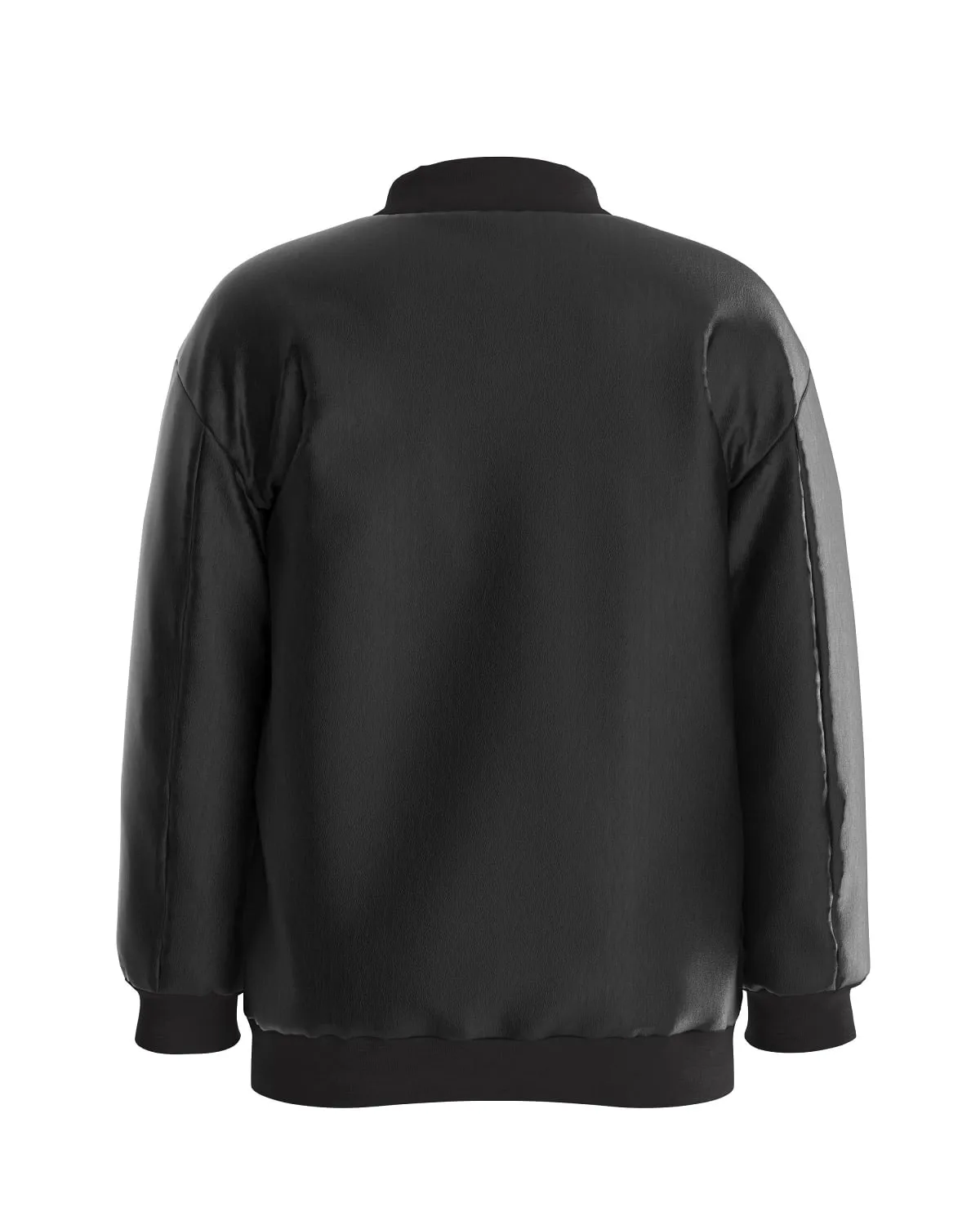 Bomber nero in simipelle con orli in maglia 10-16 anni