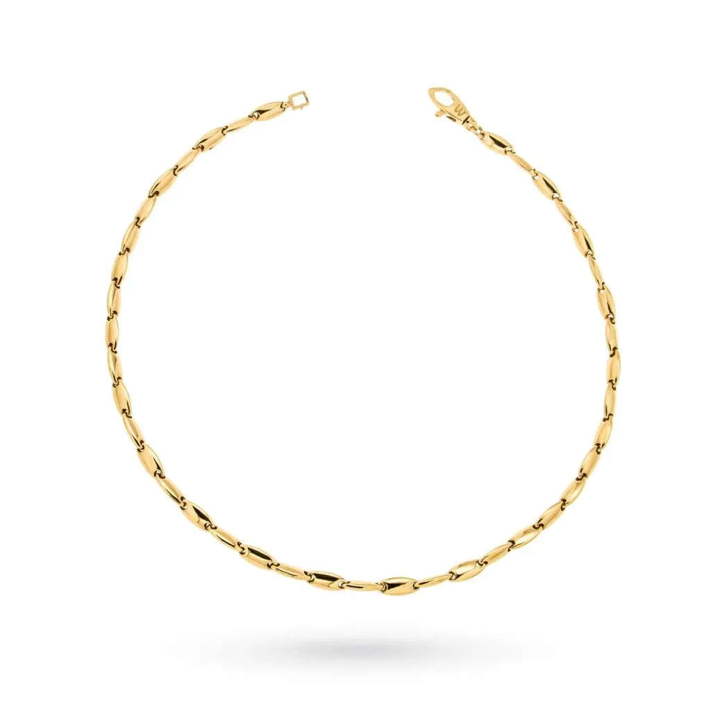 Bracciale in oro giallo 18kt maglia grana di riso