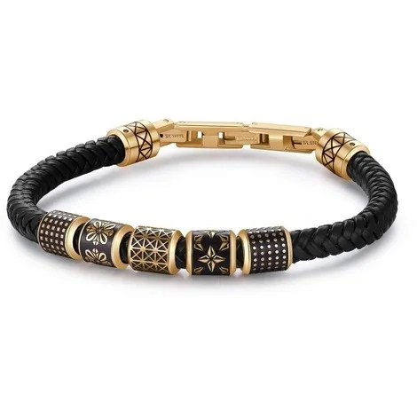 BROSWAY Bracciale Brosway in pelle, acciaio e smalto