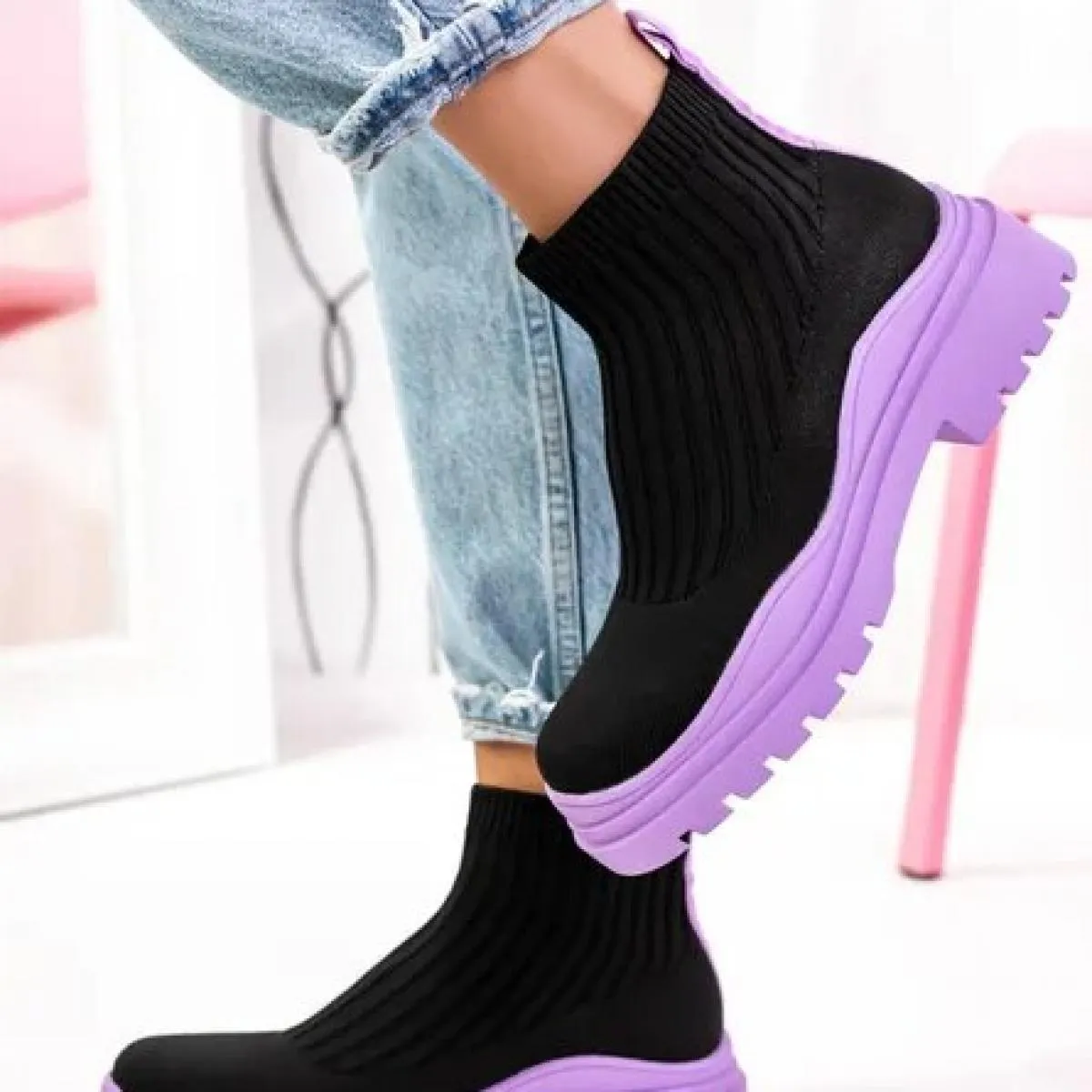 Calzini da donna Scarpe 2023 Primavera Autunno Nuova moda Traspirante Casual Zeppe Piattaforma Stivaletti Zapatos De Mujer Stiva