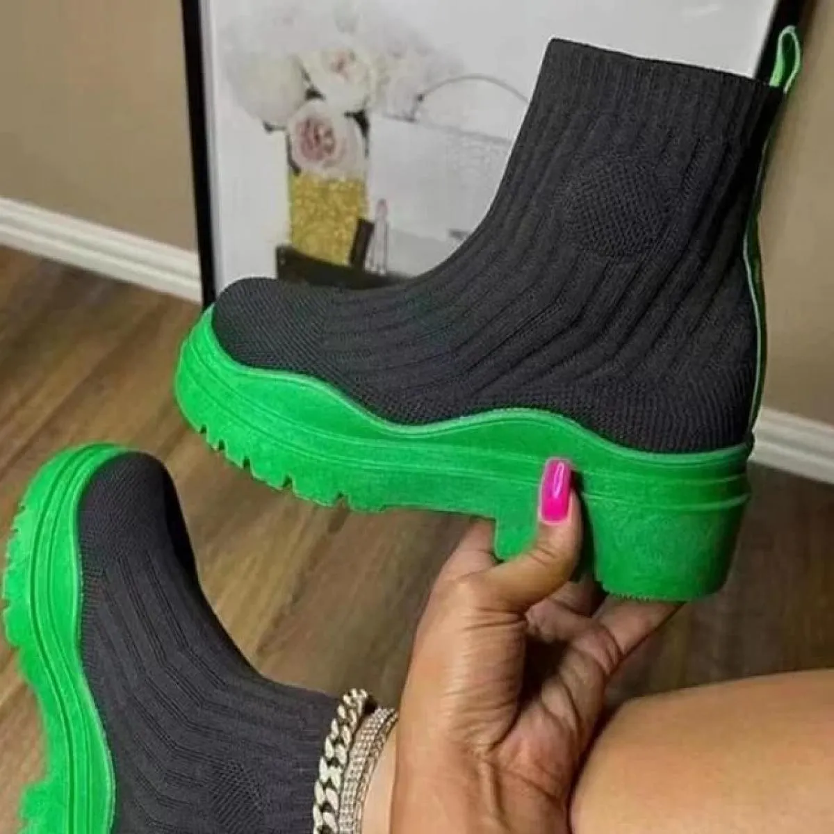 Calzini da donna Scarpe 2023 Primavera Autunno Nuova moda Traspirante Casual Zeppe Piattaforma Stivaletti Zapatos De Mujer Stiva