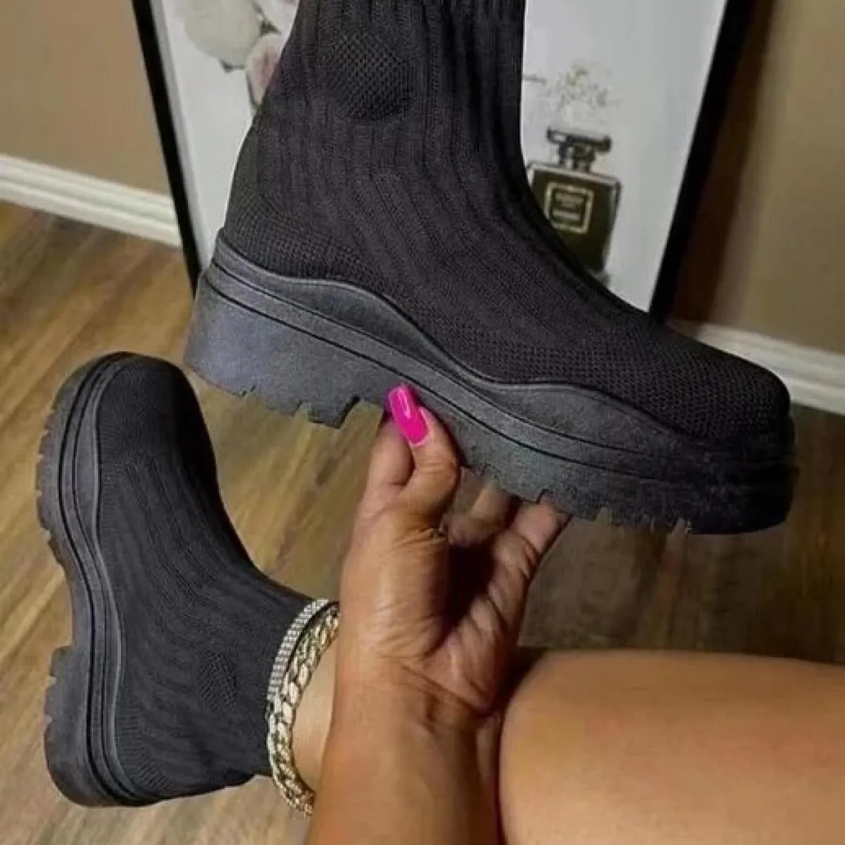 Calzini da donna Scarpe 2023 Primavera Autunno Nuova moda Traspirante Casual Zeppe Piattaforma Stivaletti Zapatos De Mujer Stiva