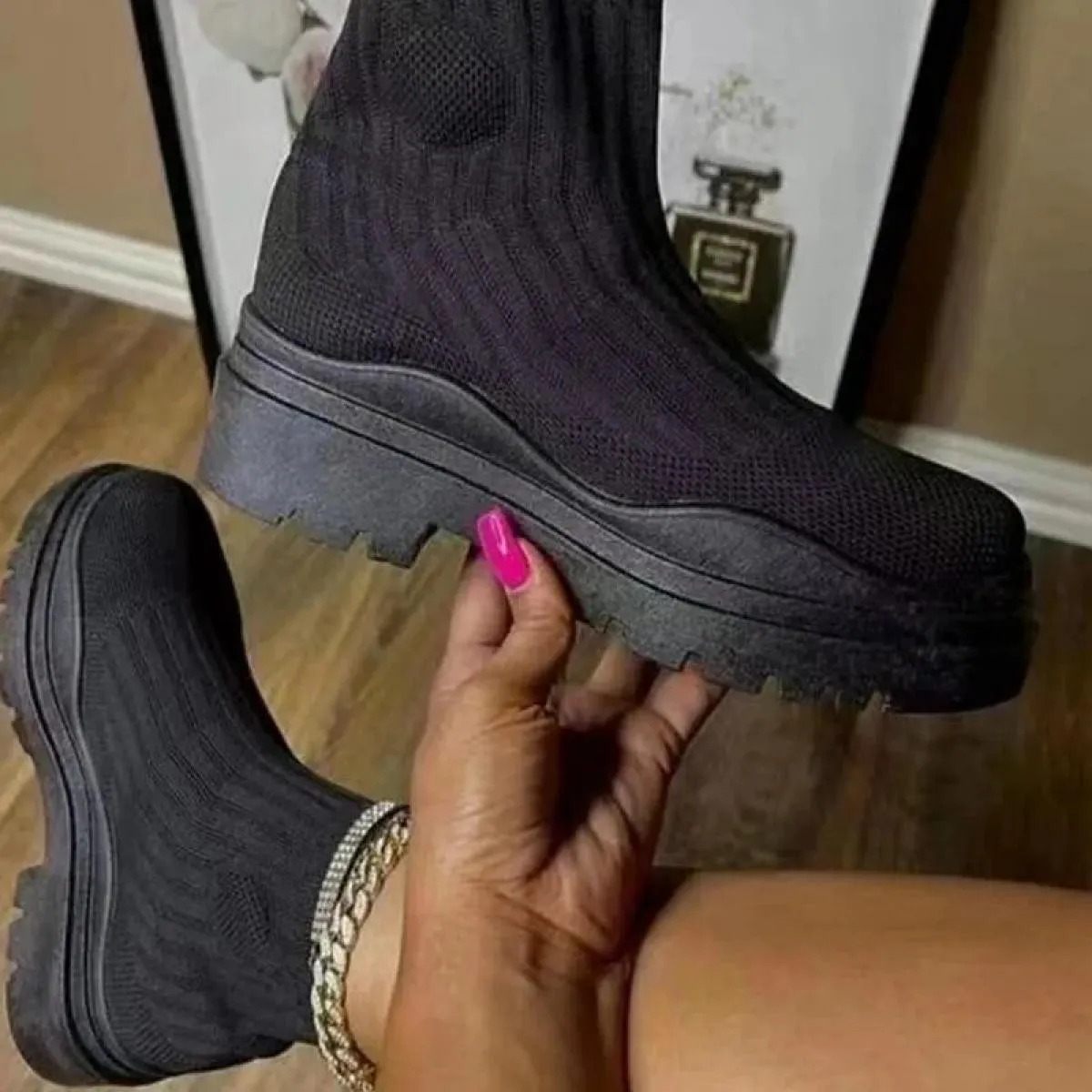 Calzini da donna Scarpe 2023 Primavera Autunno Nuova moda Traspirante Casual Zeppe Piattaforma Stivaletti Zapatos De Mujer Stiva