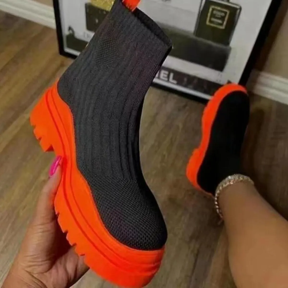 Calzini da donna Scarpe 2023 Primavera Autunno Nuova moda Traspirante Casual Zeppe Piattaforma Stivaletti Zapatos De Mujer Stiva