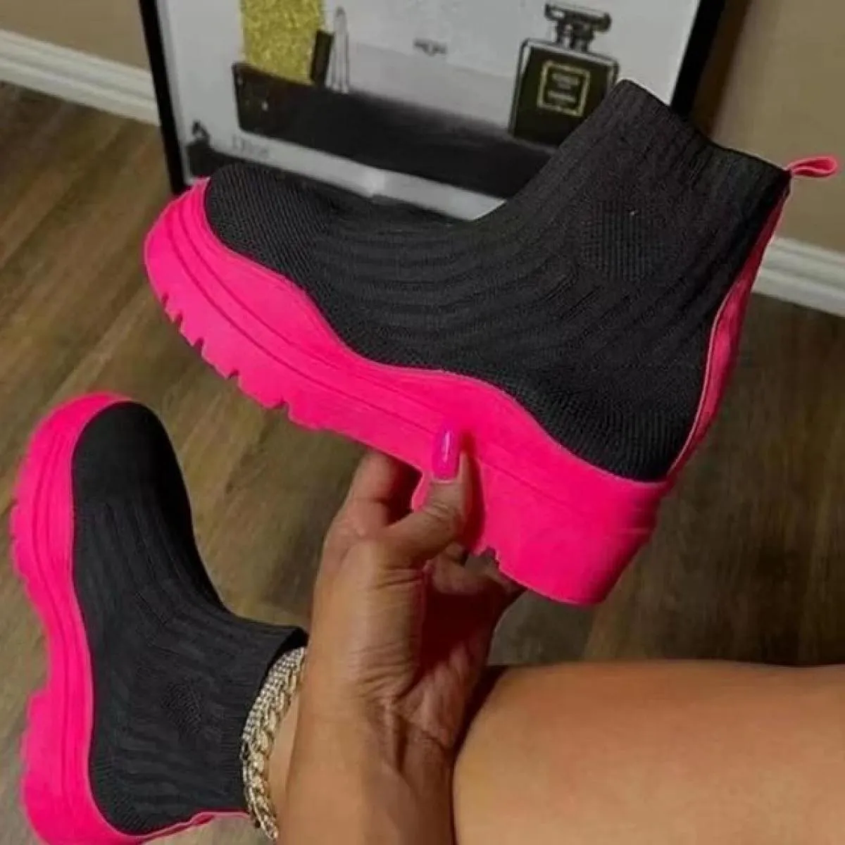 Calzini da donna Scarpe 2023 Primavera Autunno Nuova moda Traspirante Casual Zeppe Piattaforma Stivaletti Zapatos De Mujer Stiva