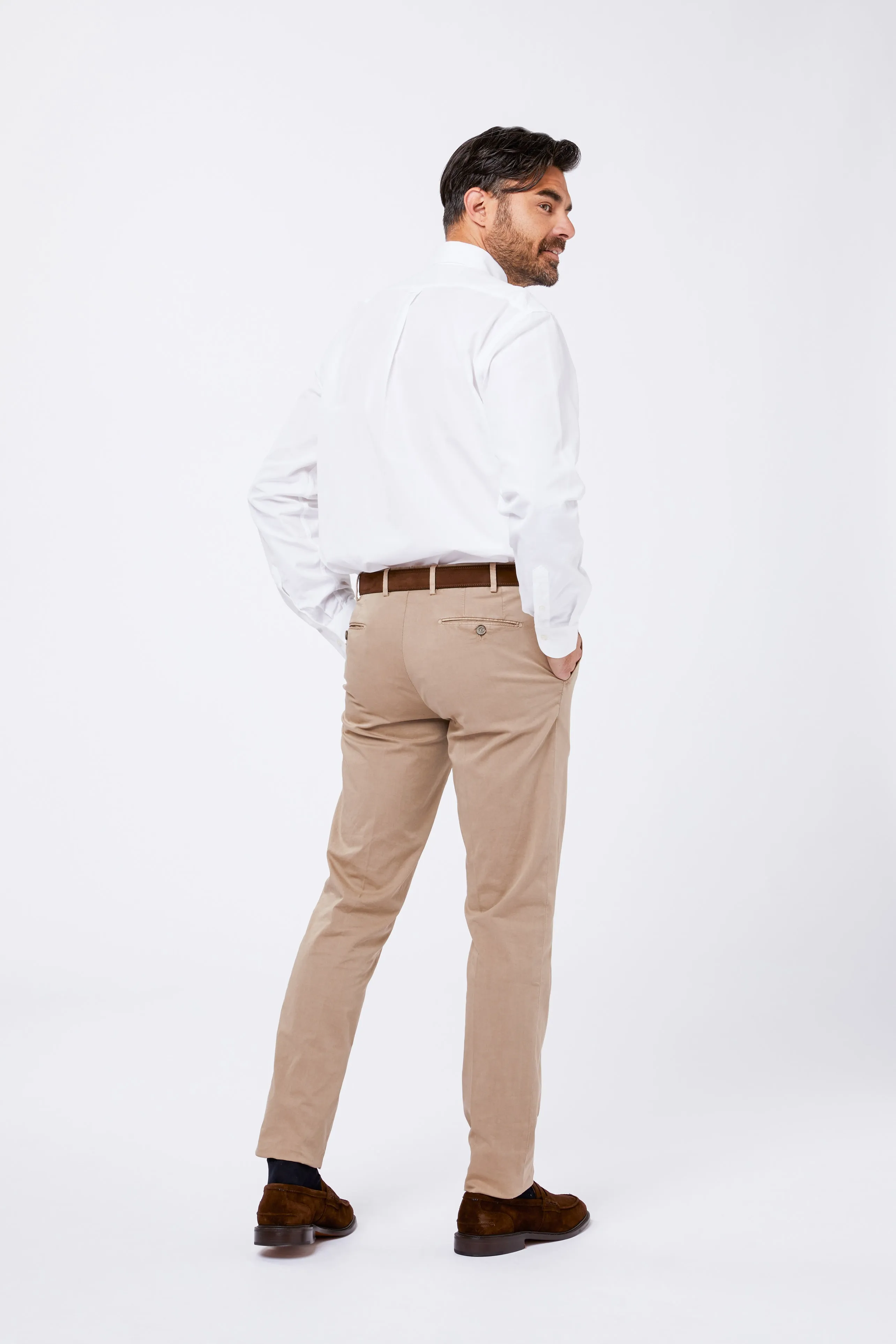 Camicia Bianca Cotone Ottoman Collo Button Down