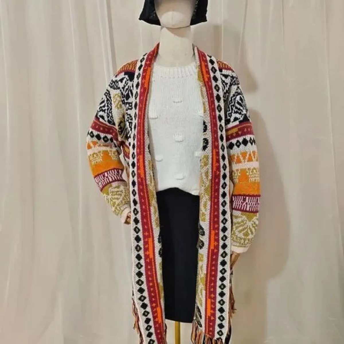 Cardigan lavorato a maglia Nuovo cardigan retrò jacquard Versione maglione allentato Moda donna Nuovo