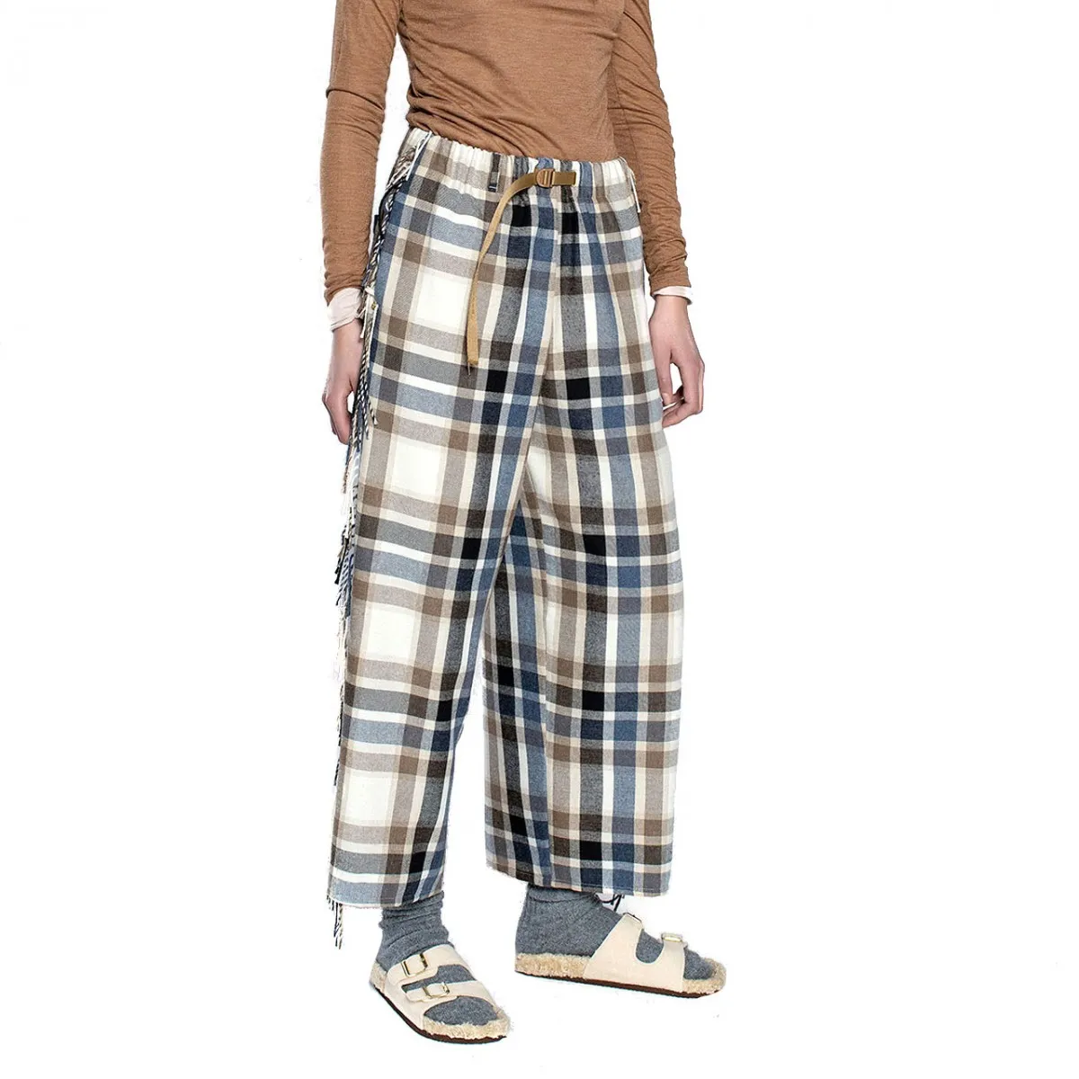 Carol Pantalone Con Le Frange, Beige
