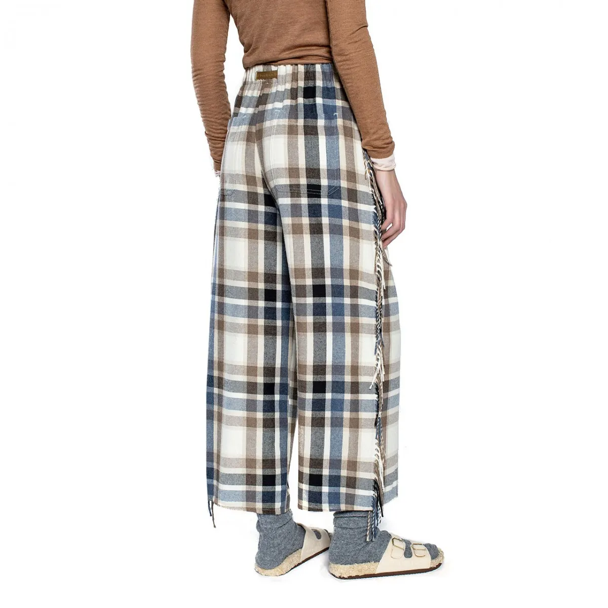 Carol Pantalone Con Le Frange, Beige