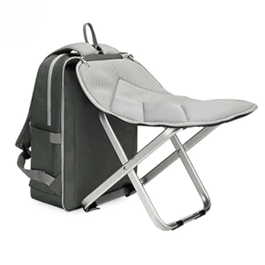CAULO Sedia Zaino, Zaino Portatile e Sedile Combinato, Sgabello Pieghevole Zaino da Pesca, Sedia Zaino da Campeggio (Blue) 12564