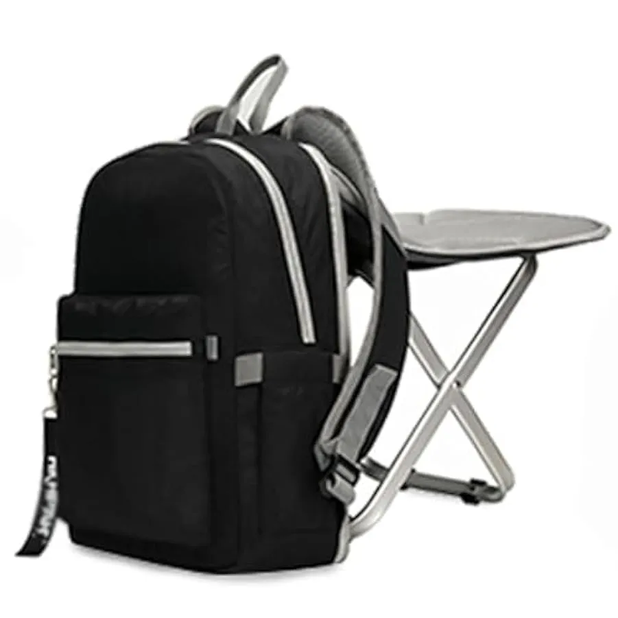 CAULO Sedia Zaino, Zaino Portatile e Sedile Combinato, Sgabello Pieghevole Zaino da Pesca, Sedia Zaino da Campeggio (Blue) 12564