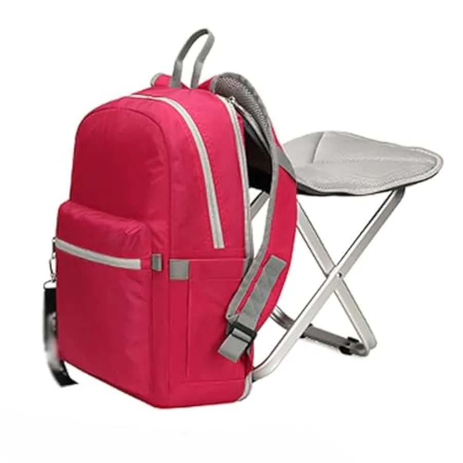 CAULO Sedia Zaino, Zaino Portatile e Sedile Combinato, Sgabello Pieghevole Zaino da Pesca, Sedia Zaino da Campeggio (Blue) 12564