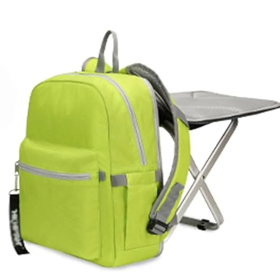 CAULO Sedia Zaino, Zaino Portatile e Sedile Combinato, Sgabello Pieghevole Zaino da Pesca, Sedia Zaino da Campeggio (Blue) 12564