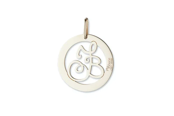 Ciondolo My Charm per Uomo in oro bianco giallo o rosa personalizzabile con 2 iniziali intrecciate