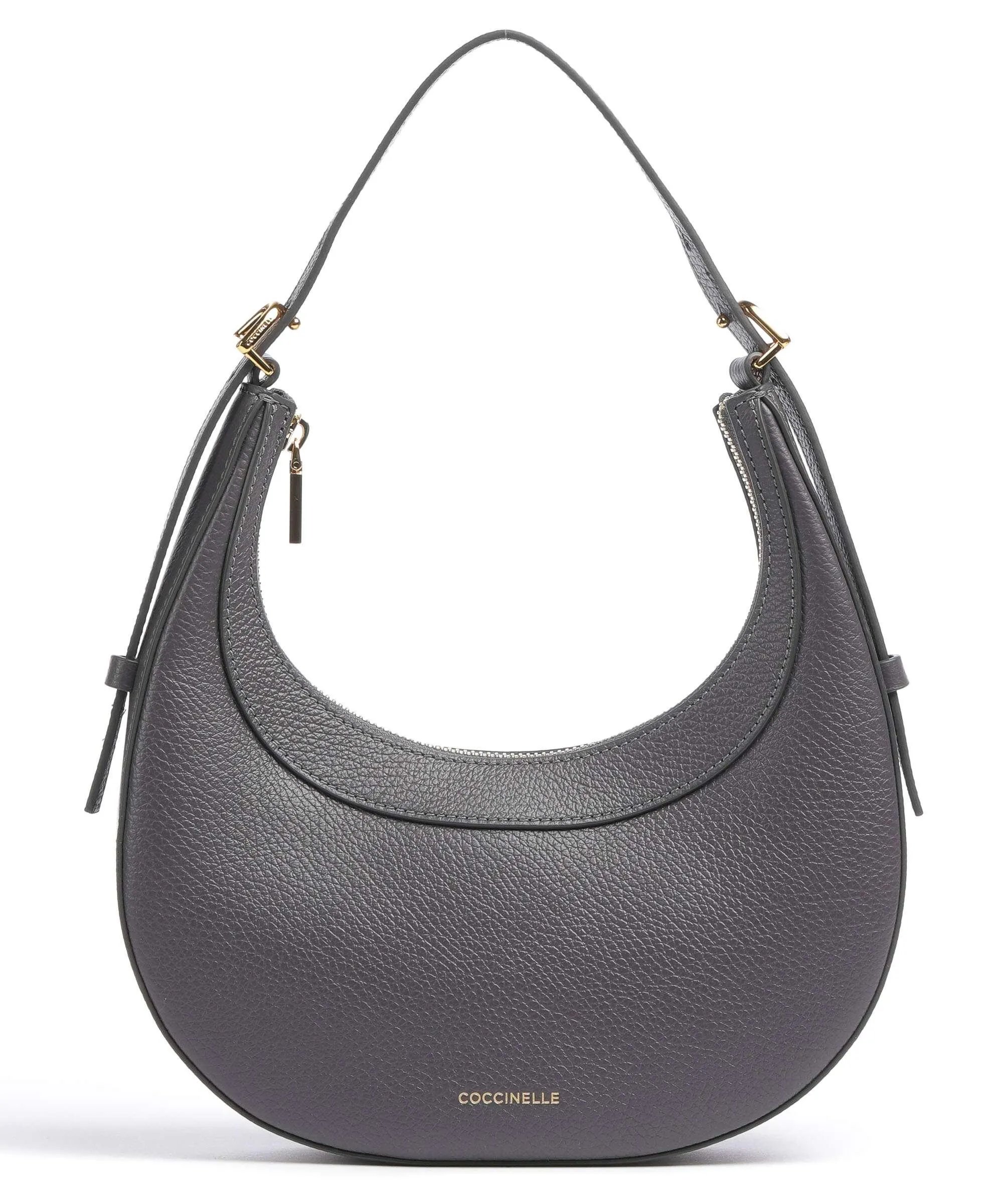  Coccinelle Whisper Borsa a spalla pelle di vacchetta grana grigio scuro  