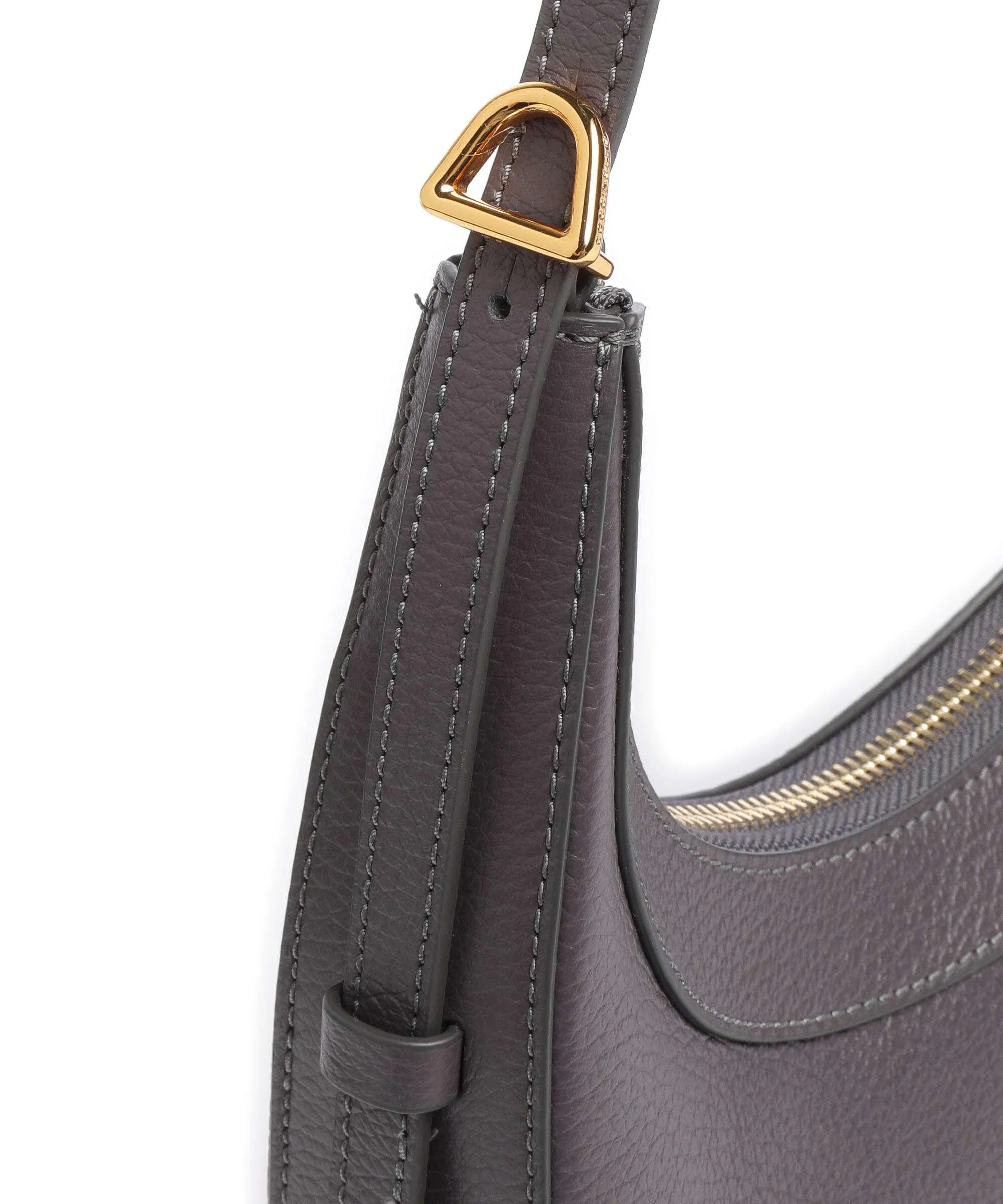  Coccinelle Whisper Borsa a spalla pelle di vacchetta grana grigio scuro  