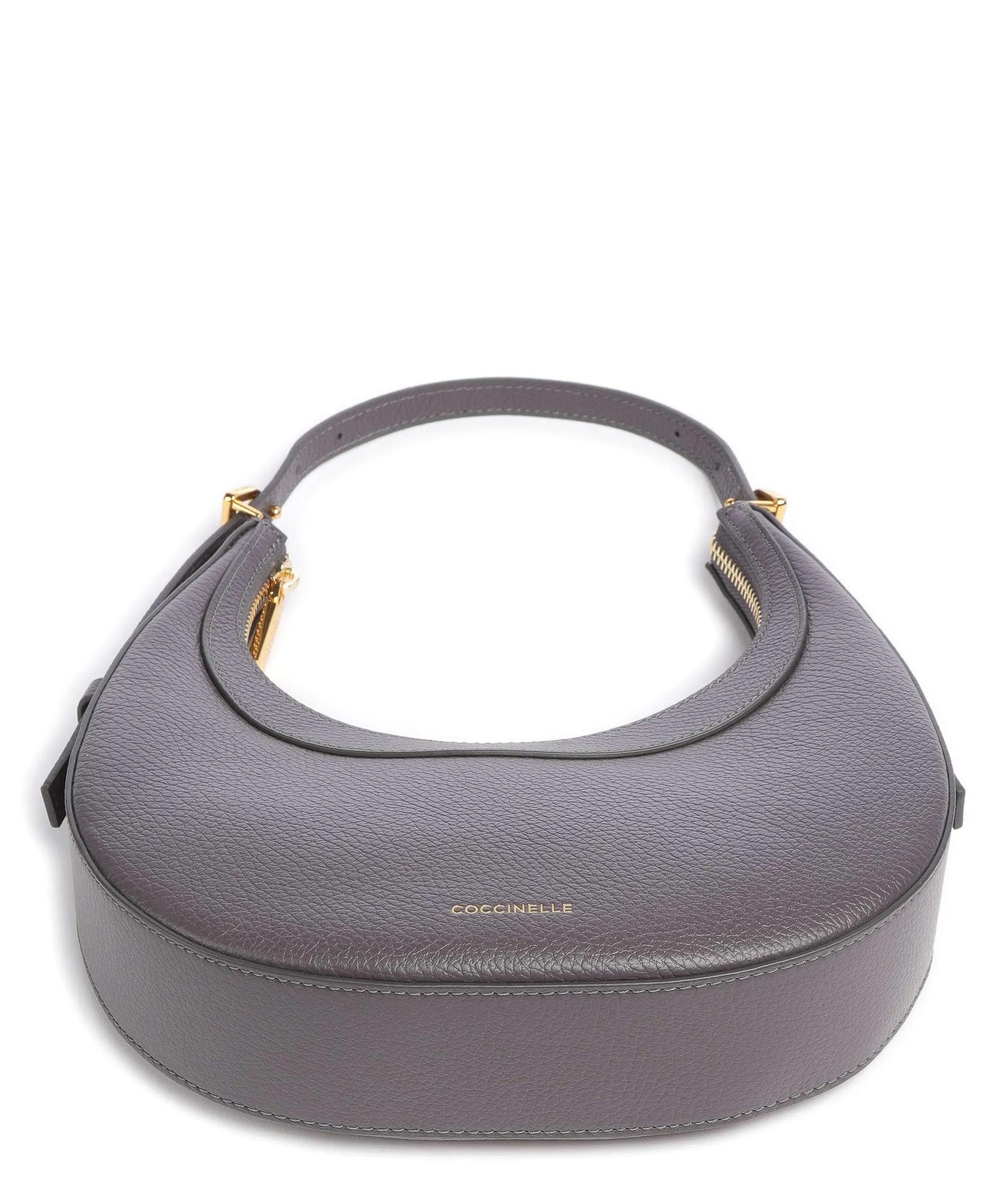  Coccinelle Whisper Borsa a spalla pelle di vacchetta grana grigio scuro  