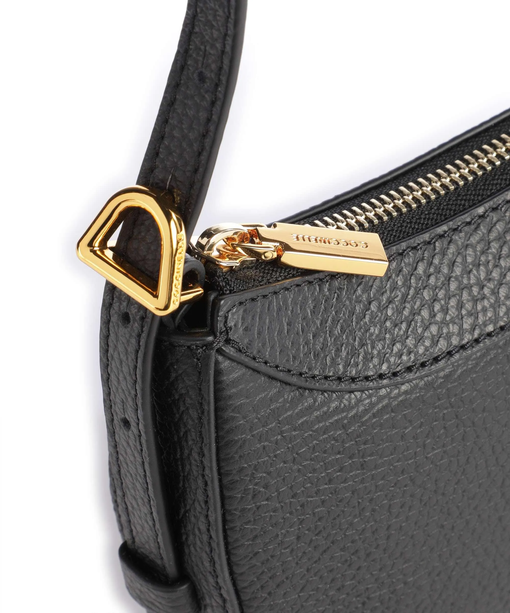  Coccinelle Whisper Borsa a tracolla pelle di vacchetta grana nero  