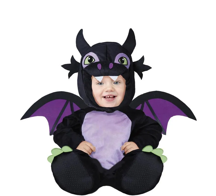Costume da tenero drago nero per bambino