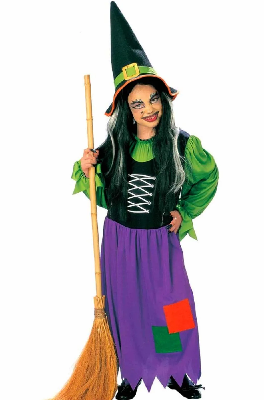 Costume Halloween Bambina Strega befana verde